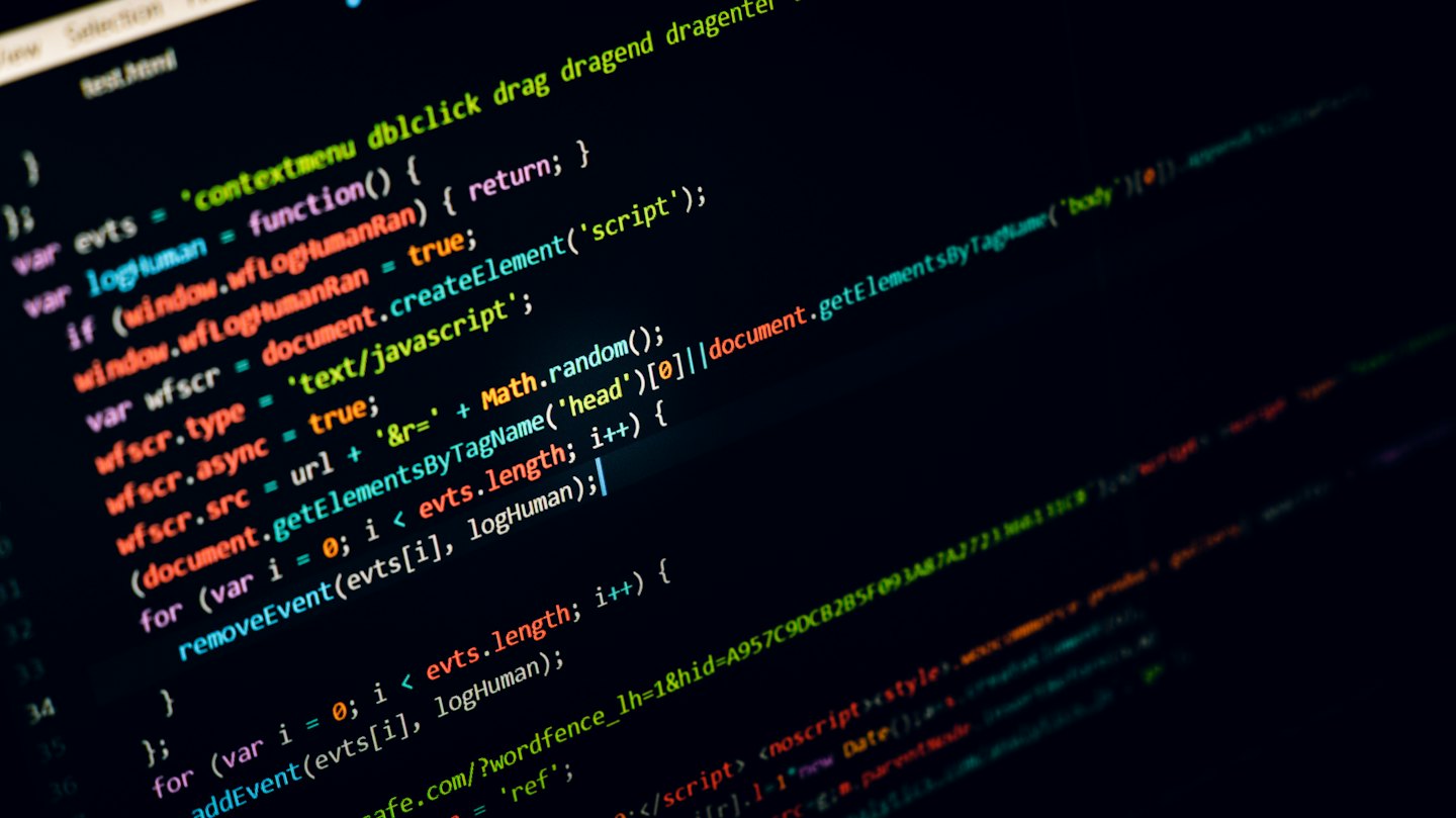 Kode JavaScript untuk penanganan acara di layar gelap.